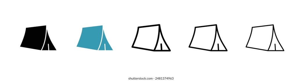 Tent line icon vector set.