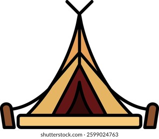 Tent Line vector Icon Design