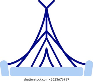 Design de ícone de vetor Tent Line