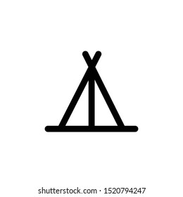 Tent line vector single icon