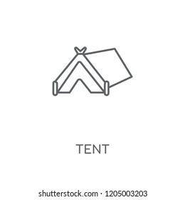 Tent linear icon. Tent concept stroke symbol design. Thin graphic elements vector illustration, outline pattern on a white background, eps 10.