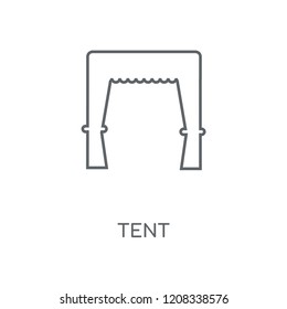 Tent linear icon. Tent concept stroke symbol design. Thin graphic elements vector illustration, outline pattern on a white background, eps 10.