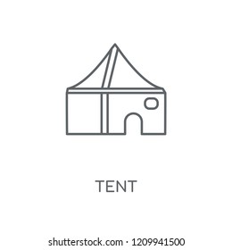 Tent linear icon. Tent concept stroke symbol design. Thin graphic elements vector illustration, outline pattern on a white background, eps 10.