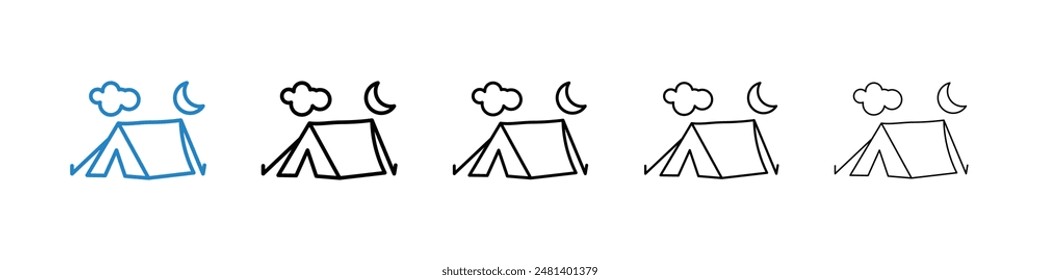 Tent liner icon vector set.