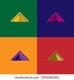 tent logo design colorful background,logo icon for web