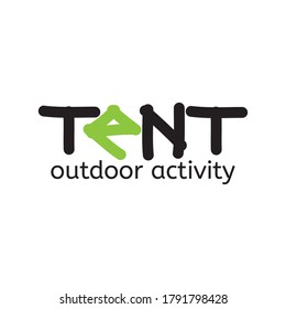 TENT logo design vector for adventure outdoor activity product, tool, equipment, gear 