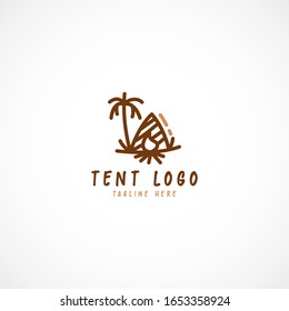 Zeltlogo-Design-Vektorillustration-Vorlagenillustrator auf weißem Hintergrund
