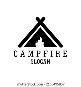 Tent Logo Fire Vector Design Stock Vector (Royalty Free) 2153435857 ...