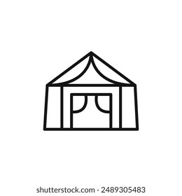 Tent logo sign vector outline