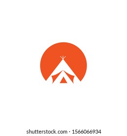 Tent logo template vector icon design