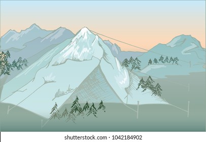 The tent merges with the mountain scenery. Tent in the image of a mountain.