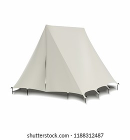 Tent Model Isolated on White - Realistic Vector