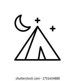 Tent, moon icon. Simple line, outline vector elements of camping icons for ui and ux, website or mobile application