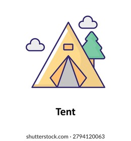  Tent and Mountain Vector icon which can easily modify or edit
