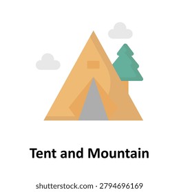  Tent and Mountain Vector icon which can easily modify or edit
