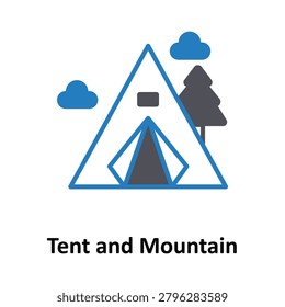  Tent and Mountain Vector icon which can easily modify or edit
