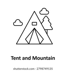  Tent and Mountain Vector icon which can easily modify or edit

