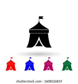 Tent multi color icon. Simple glyph, flat vector of theatre icons for ui and ux, website or mobile application