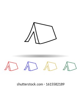 tent multi color style icon. Simple thin line, outline vector of web icons for ui and ux, website or mobile application