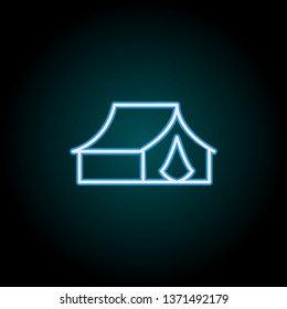 tent neon icon. Elements of Camping set. Simple icon for websites, web design, mobile app, info graphics