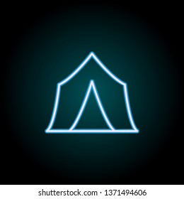 tent neon icon. Elements of Camping set. Simple icon for websites, web design, mobile app, info graphics on dark gradient background