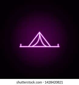 tent neon icon. Elements of camping set. Simple icon for websites, web design, mobile app, info graphics
