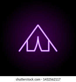 tent neon icon. Elements of hotel set. Simple icon for websites, web design, mobile app, info graphics