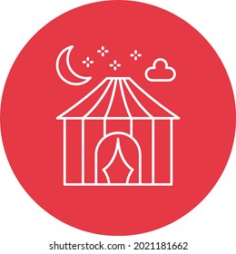 Tent Night icon vector image. Can also be used for web apps, mobile apps and print media.