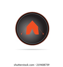 tent on button color vector illustration on a white