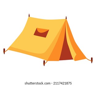 Tent for outdoor travel. Camping Tent isolated on white background. Hiking Bundles. Tourism and traveling concept. Equipment for tourism, hiking, climbing, adventure, travel, rest