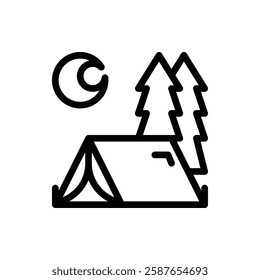 Tent Outline Icon. Tent Icon