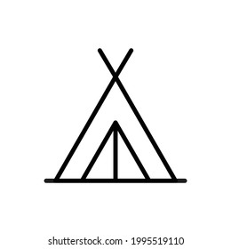 Tent Outline Icon Vector Illustration