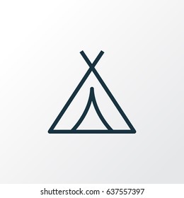 Tent Outline Symbol. Premium Quality Isolated Canopy Element In Trendy Style. Tent Outline Symbol. Premium Quality Isolated Canopy Element In Trendy Style.