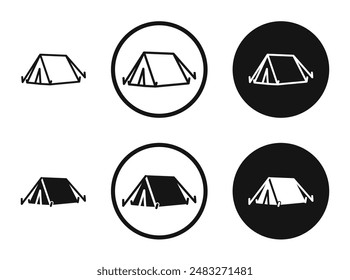 Tent outlined icon vector collection.