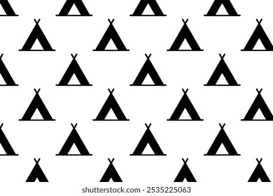 Tent pattern on white background . Camping tent background . Vector illustration