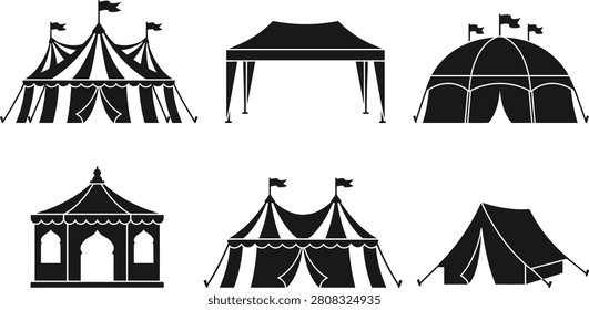 Tent Pavilion Circus Camping Silhouettes