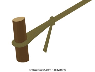 Tent peg with a rope