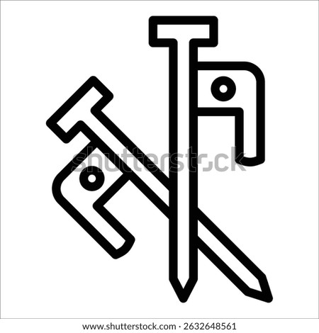 Tent Pegs Icon Element For Design