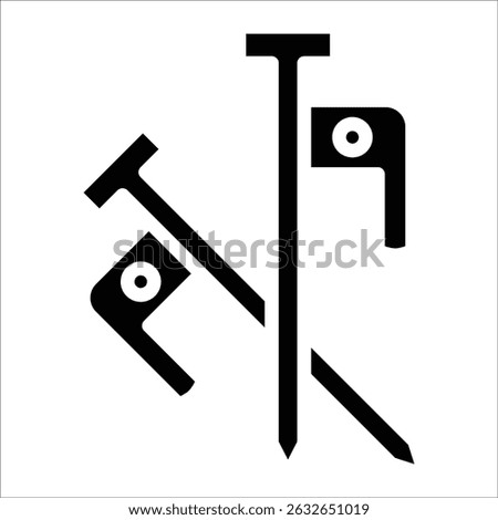 Tent Pegs Icon Element For Design