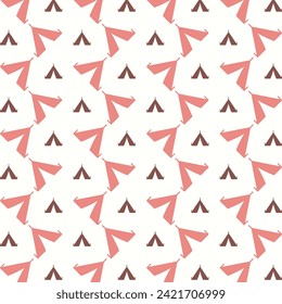 Tent pink repeating trendy pattern beautiful vector illustration background