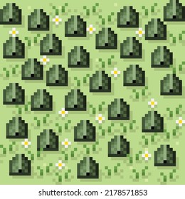 Tent pixel art. Vector illustration.