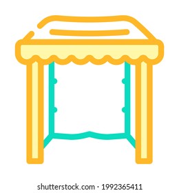 tienda de material de plástico color vector de icono. tienda de campaña de material plástico. ilustración de símbolo aislado