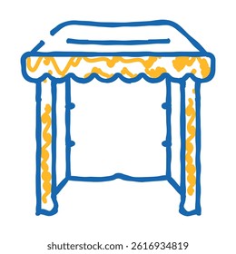 tent from plastic material doodle icon sketch vector. tent from plastic material sign. isolated symbol illustration