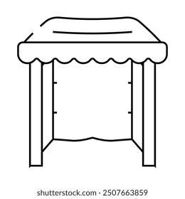 tent from plastic material line icon vector. tent from plastic material sign. isolated contour symbol black illustration