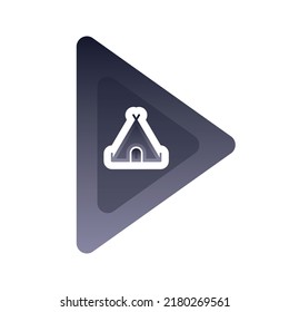tent play logo gradient design template icon element