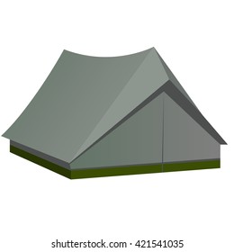 Tent, portable and compact device for tourism. The illustration on a white background.