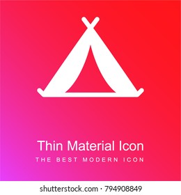 Tent red and pink gradient material white icon minimal design