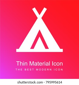 Tent red and pink gradient material white icon minimal design