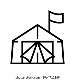 tent refugee line icon vector. tent refugee sign. isolated contour symbol black illustration