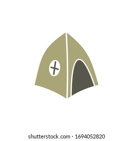 Tent related icon on background for graphic and web design. Creative illustration concept symbol for web or mobile app.